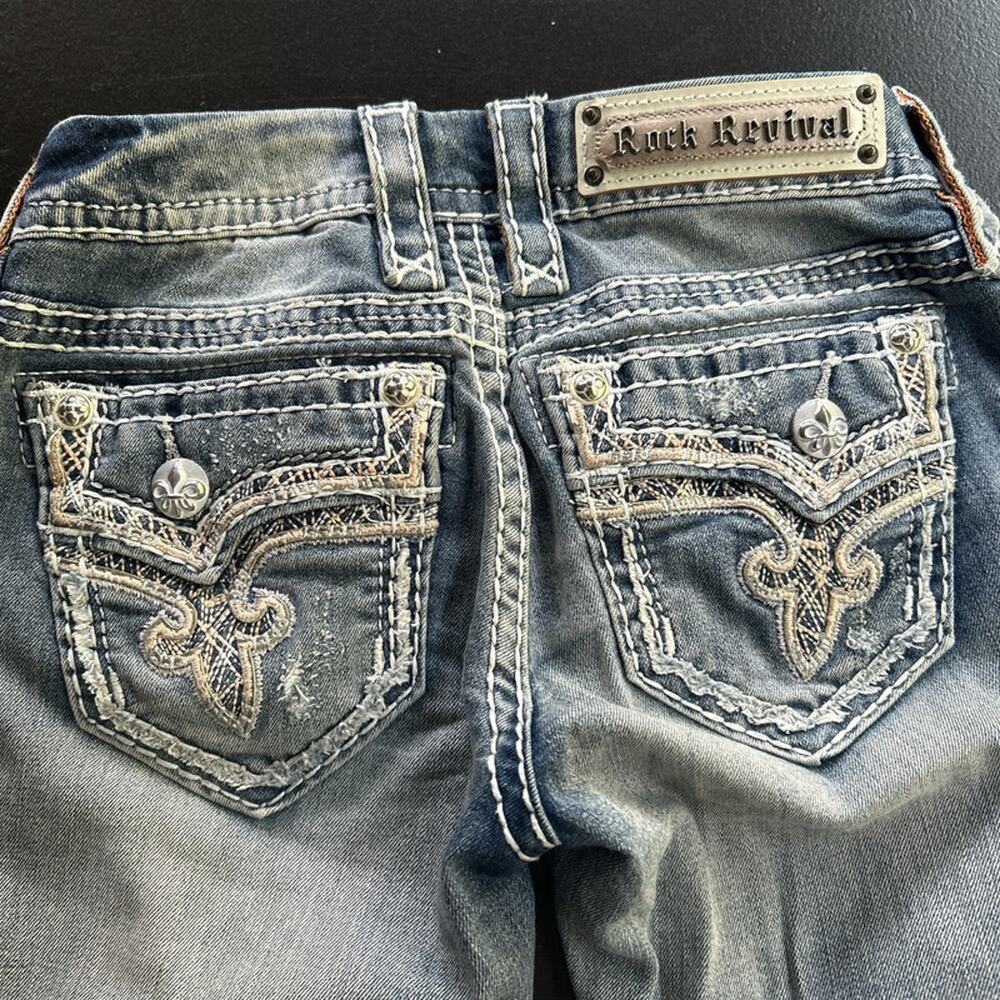 Vintage rock revival y2k denim jeans